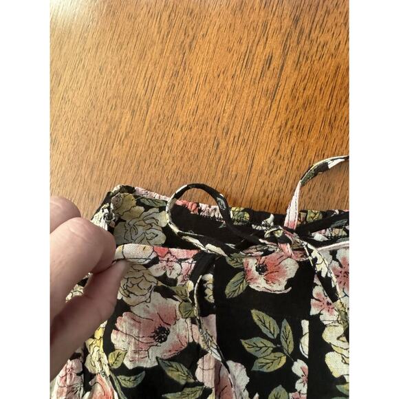 Billabong Trippy Day Shorts Size Large Tie Front Stretch New Black Floral New - Picture 3 of 5